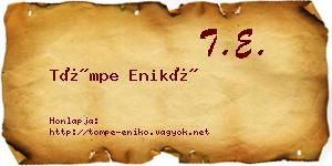 Tömpe Enikő névjegykártya